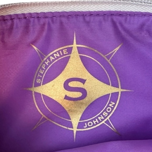 Stephanie Johnson Faux Fur Sequin Lilac Cosmetics Bag Makeup Pouch - Picture 5 of 5